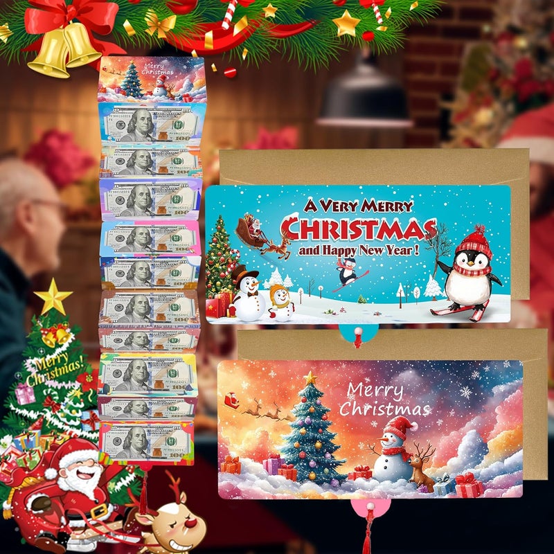 Pittera (2 Pack) unique christmas cash gift envelopes for cash 10 slots, unusual christmas money holders for gifts envelopes cardbooklet, xmas money envelopes for ideas gift card book - Image 2
